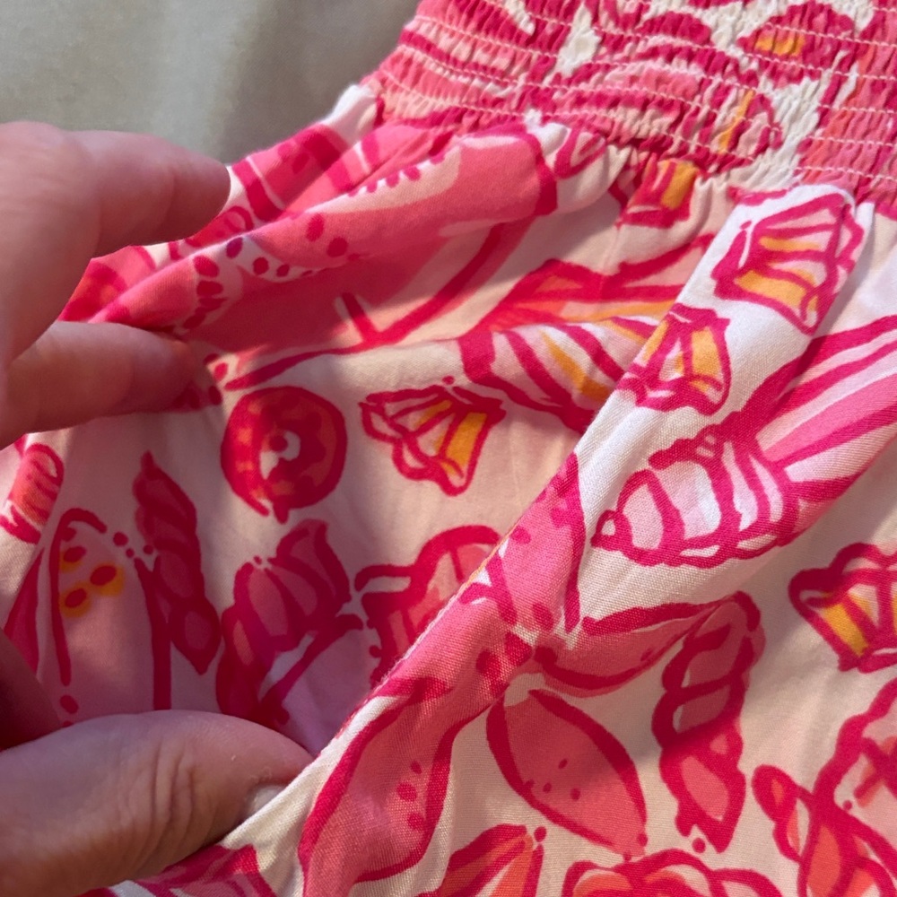 Lilly Pulitzer xl off the Shoulder Pink Shell-Pattern Casual Dress excellent - Picture 2 of 7